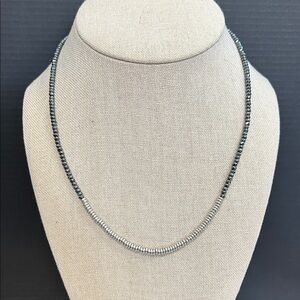 Bronze Milor Hematite Bead Necklace - Minimalist Silver and Black